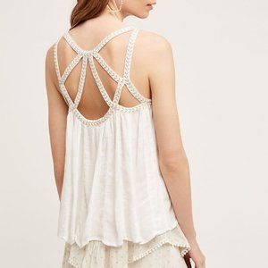 Anthropologie Vanessa Virginia Cutwork Gauze Tank